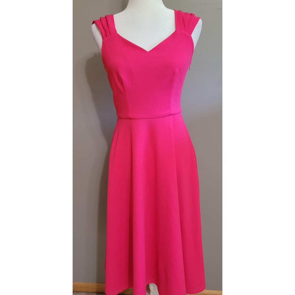 NWT DRESS TELLS Hot Pink A-line Midi Dress